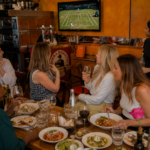 Guests watching Wimbledon at Riccardo’s Italian Restaurant in Chelsea